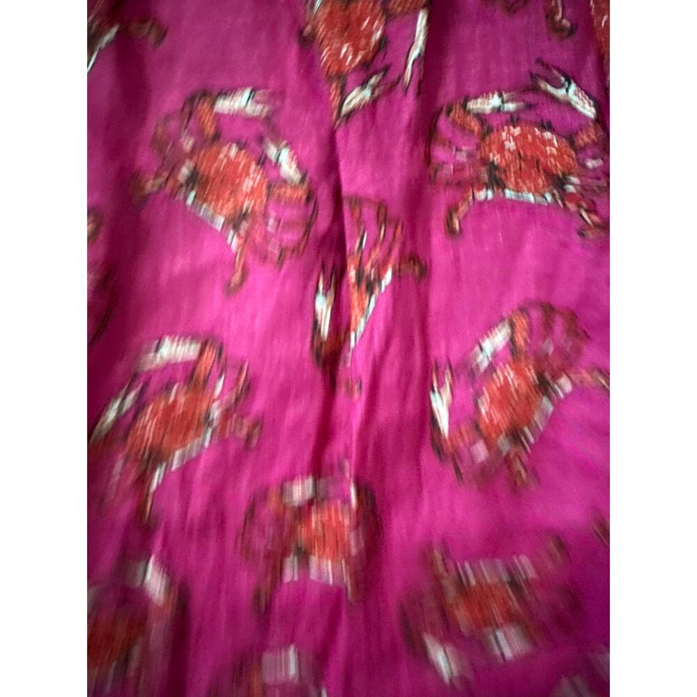 J. Crew Ratti King Crab Linen Wide Leg High Rise Pants Pink Size 8 - Picture 10 of 11